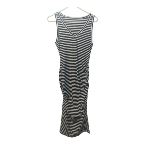 A New Day Blue/White Stripped V-Neck Midi Dress, Medium - Picture 2 of 7